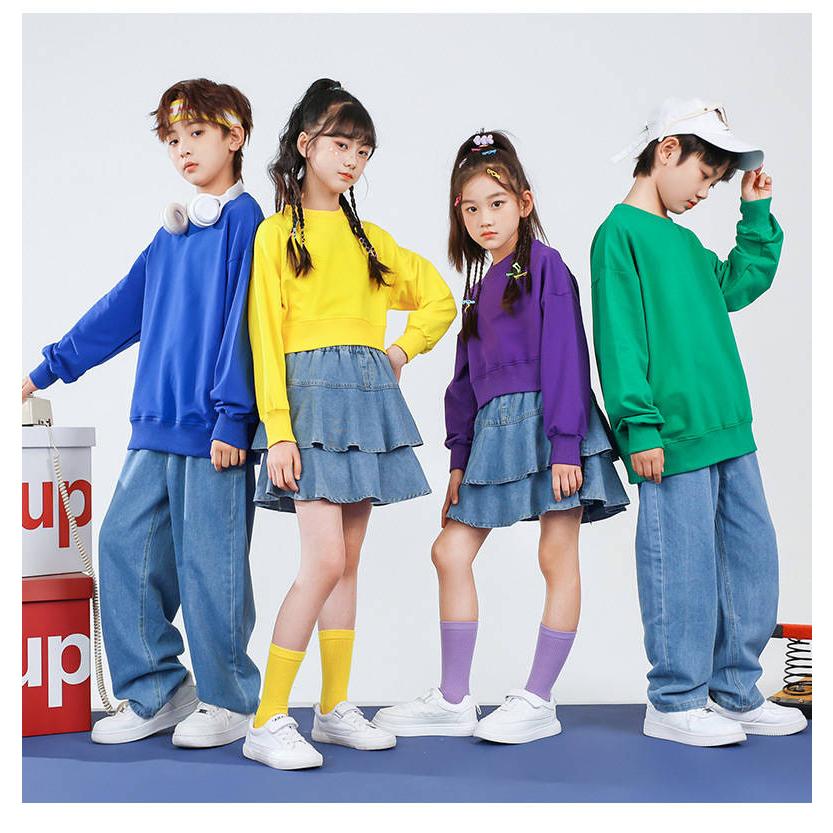 キッズダンス スウエット HIPHOP ダンス衣装 ストリート系 ヒップホップ ガールズ 男の子 女の子 長袖 ジャッズ ドラム 演出服 ダンスウェア チアダンス 発表会