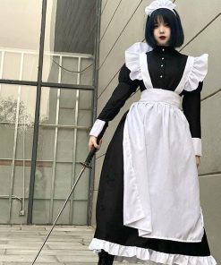 メイド服 コスプレ レディース メンズ フレンチメイド ロングコスチューム 大人 エプロン 家政婦 コスプレ衣装 仮装 コミケ イベント クリスマス