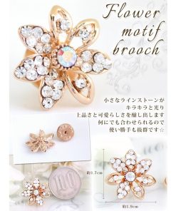 ラペルピン ビンズ タイプ タックピン ハットピン レディース ストール留め ストールピン 花 フラワー スワロフスキー f6 卒 クリスマス