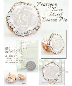 ラペルピン ビンズ タイプ タックピン ハットピン レディース ストール留め ストールピン バラ 花 フラワー スワロフスキー f クリスマス