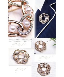 パール 付き ブローチ ピン レディース ストール留め サークル スワロフスキー f4 セレモニー 卒園式 入園式 卒業式 入学式 クリスマス