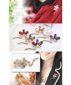 ブローチ ピン レディース ストール留め 花 フラワー スワロフスキー f4 セレモニー 卒園式 入園式 卒業式 入学式 発表会 クリスマス