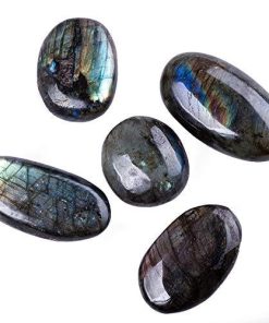 UU UNIHOM 天然ラブラドライト プラムストーン ジェムストーン 不規則な研磨 ウォーリーストーン 1.5インチ-2.7インチ