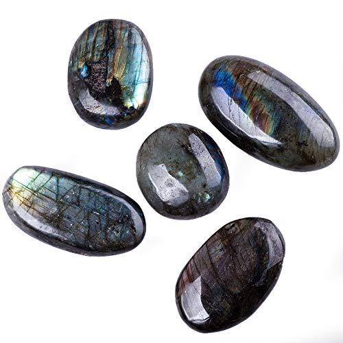 UU UNIHOM 天然ラブラドライト プラムストーン ジェムストーン 不規則な研磨 ウォーリーストーン 1.5インチ-2.7インチ