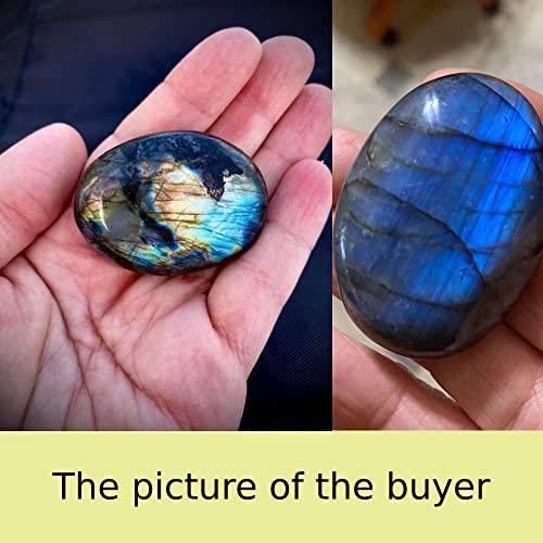 UU UNIHOM 天然ラブラドライト プラムストーン ジェムストーン 不規則な研磨 ウォーリーストーン 1.5インチ-2.7インチ - 画像 (6)