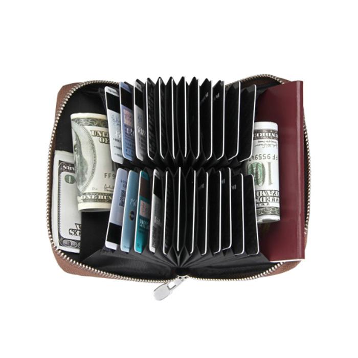 カードケース 本革 大容量 メンズ レディース じゃばら スキミング防止 縦入れ パスポートケース 磁気防止 - 画像 (6)