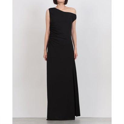 DENNY ROSE デニーローズ アシメショルダーストレッチジャージーロングドレス (BLACK)