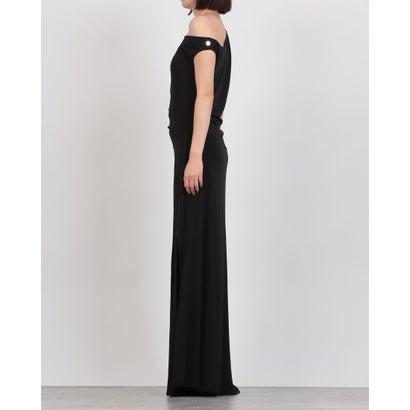DENNY ROSE デニーローズ アシメショルダーストレッチジャージーロングドレス (BLACK) - 画像 (2)