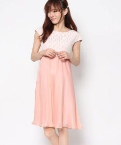 Genet Vivien ジュネビビアン レース切り替えドレス (ミント)