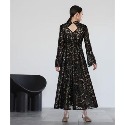 GIRL DRESS FOR NOW ガール スタンドカラー総レースロング丈 結婚式 ワンピース パーティードレス (ブラック) - 画像 (5)