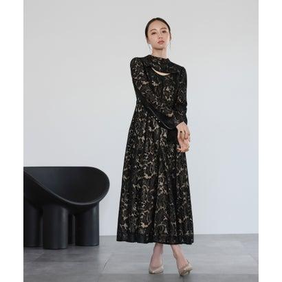 GIRL DRESS FOR NOW ガール スタンドカラー総レースロング丈 結婚式 ワンピース パーティードレス (ブラック) - 画像 (6)