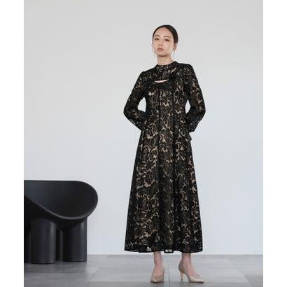 GIRL DRESS FOR NOW ガール スタンドカラー総レースロング丈 結婚式 ワンピース パーティードレス (ブラック) - 画像 (7)