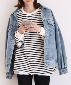 レカ reca ボーダー＆無地ビッグプルオーバー(R21149ーv/R22125ーv)  （無地/オフホワイト）