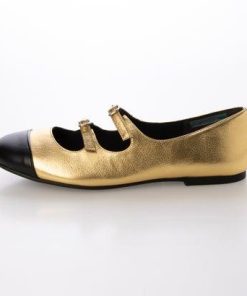 ヒルズアヴェニュー HILLS AVENUE Wストラップバレリーナ (ゴールド)