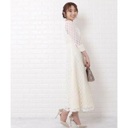 レースレディース Lace Ladies ダイヤ柄総レースロングワンピースドレス (ホワイト) - 画像 (2)