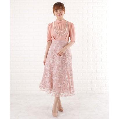 レースレディース Lace Ladies ドッキングレースワンピースドレス (ピンク)