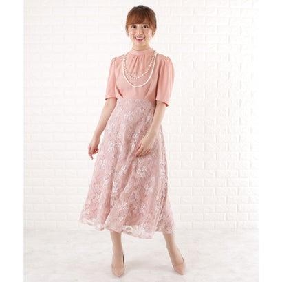 レースレディース Lace Ladies ドッキングレースワンピースドレス (ピンク) - 画像 (5)