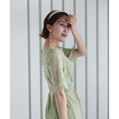 PourVous プールヴー 結婚式ワンピースドレススカラップ袖あり&ミモレ丈大きいサイズフォーマル パーティードレス 20代 30代 40代 (ミン - 画像 (4)