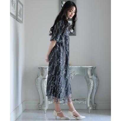 PourVous プールヴー テントラインパーティードレスお呼ばれ七分袖&ロング同窓会フォーマルオケージョンドレス結婚式 フォーマル ワンピース パー - 画像 (2)