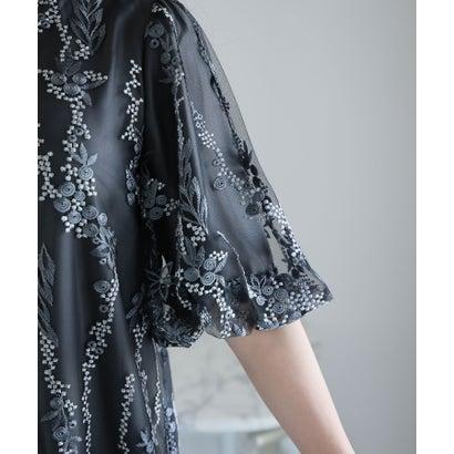 PourVous プールヴー テントラインパーティードレスお呼ばれ七分袖&ロング同窓会フォーマルオケージョンドレス結婚式 フォーマル ワンピース パー - 画像 (6)