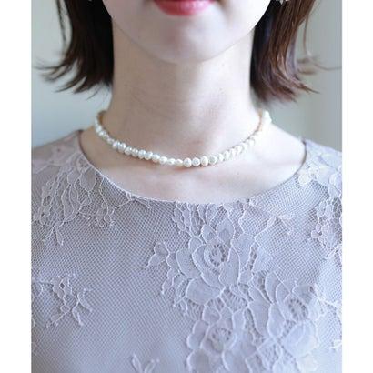 PourVous プールヴー ミモレ丈&七分袖フォーマルサイドプリーツ大きいサイズ結婚式パーティードレス ワンピース 20代 30代 40代 (ブラッ - 画像 (8)