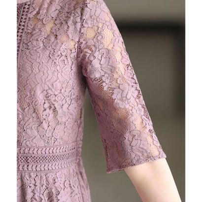 PourVous プールヴー 結婚式パーティードレスロングと七分袖フィッシュテールセレモニーフォーマル ワンピース 20代 30代 40代 (ダークピ - 画像 (2)