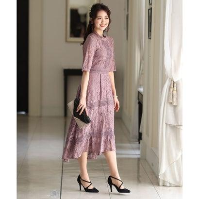 PourVous プールヴー 結婚式パーティードレスロングと七分袖フィッシュテールセレモニーフォーマル ワンピース 20代 30代 40代 (ダークピ - 画像 (7)