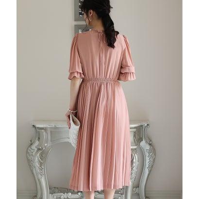 PourVous プールヴー ミモレ丈&袖ありフォーマルシフォンプリーツセレモニー結婚式パーティードレス ワンピース 20代 30代 40代 (ダステ - 画像 (3)