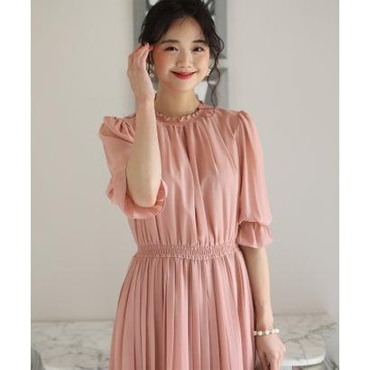 PourVous プールヴー ミモレ丈&袖ありフォーマルシフォンプリーツセレモニー結婚式パーティードレス ワンピース 20代 30代 40代 (ダステ - 画像 (6)