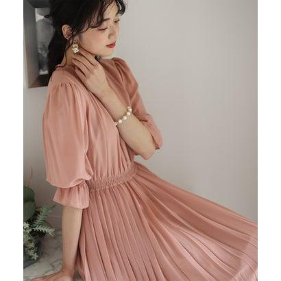 PourVous プールヴー ミモレ丈&袖ありフォーマルシフォンプリーツセレモニー結婚式パーティードレス ワンピース 20代 30代 40代 (ダステ - 画像 (7)