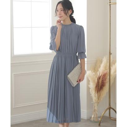 PourVous プールヴー ミモレ丈&袖ありフォーマルシフォンプリーツセレモニー結婚式パーティードレス ワンピース 20代 30代 40代 (ダステ - 画像 (9)