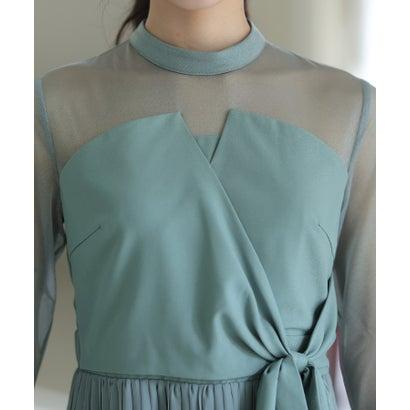 PourVous プールヴー ミモレ丈&七分袖フォーマルビスチェセレモニー結婚式パーティードレス ワンピース 20代 30代 40代 (グレイッシュブ - 画像 (8)