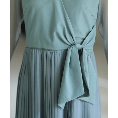 PourVous プールヴー ミモレ丈&七分袖フォーマルビスチェセレモニー結婚式パーティードレス ワンピース 20代 30代 40代 (グレイッシュブ - 画像 (9)