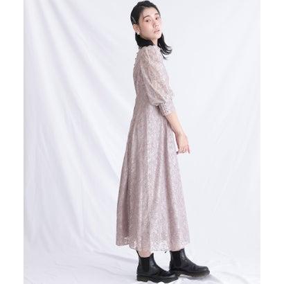 PourVous プールヴー ミモレ丈&七分袖フォーマルハイネックお呼ばれ結婚式パーティードレス ワンピース 20代 30代 40代 (グレー) - 画像 (2)