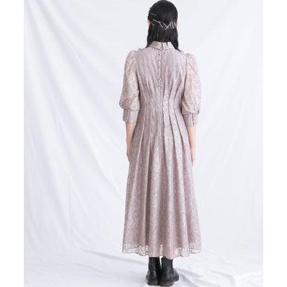 PourVous プールヴー ミモレ丈&七分袖フォーマルハイネックお呼ばれ結婚式パーティードレス ワンピース 20代 30代 40代 (グレー) - 画像 (3)