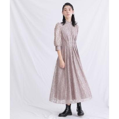 PourVous プールヴー ミモレ丈&七分袖フォーマルハイネックお呼ばれ結婚式パーティードレス ワンピース 20代 30代 40代 (グレー) - 画像 (4)