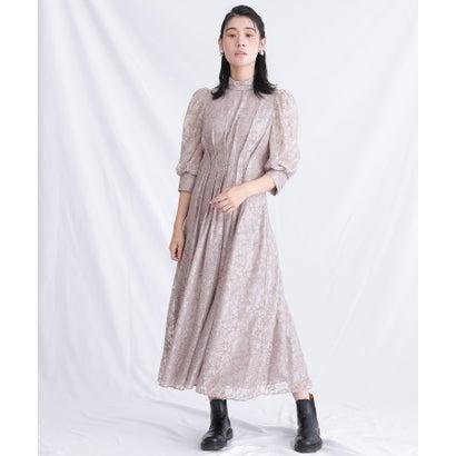 PourVous プールヴー ミモレ丈&七分袖フォーマルハイネックお呼ばれ結婚式パーティードレス ワンピース 20代 30代 40代 (グレー) - 画像 (5)