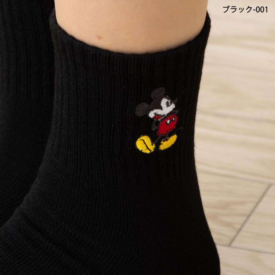 Disney ミッキーマウス ワンポイント刺繍 アメリブ ロークルーソックス 23-25cm 全4色 ディズニー 靴下 レディース スクール - 画像 (4)