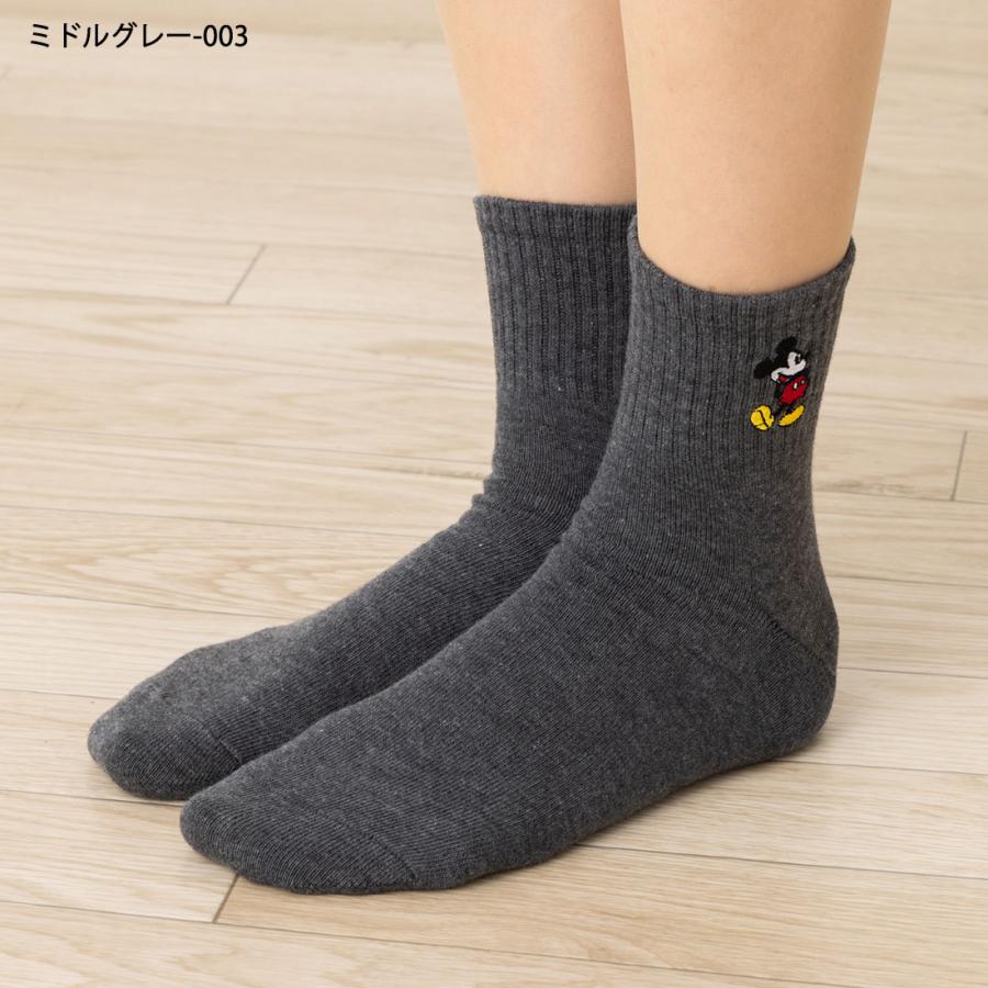 Disney ミッキーマウス ワンポイント刺繍 アメリブ ロークルーソックス 23-25cm 全4色 ディズニー 靴下 レディース スクール - 画像 (6)