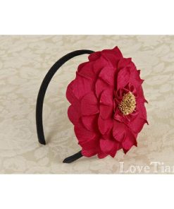 カチューシャ ヘッドドレス 髪飾り ウエディング 結婚式 パーティー 花 アートフラワー 大ぶり レディース おしゃれ 赤 フラワーグランデ