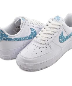 エア フォース 1 ナイキ ウィメンズ エアフォース 07 エッセンシャル NIKE WMNS AIR FORCE ESS white/worn blue-white-wht dh4406-100 レディース ブルー ペイズリー