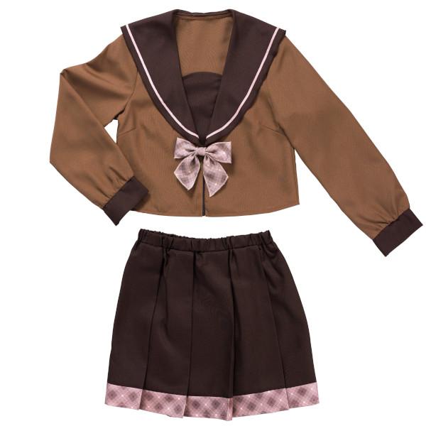 チョコレートセーラー セーラー服 制服 コスプレ 衣装 バレンタイン ハロウィン 仮装 ミニスカート ブラウン 大人用