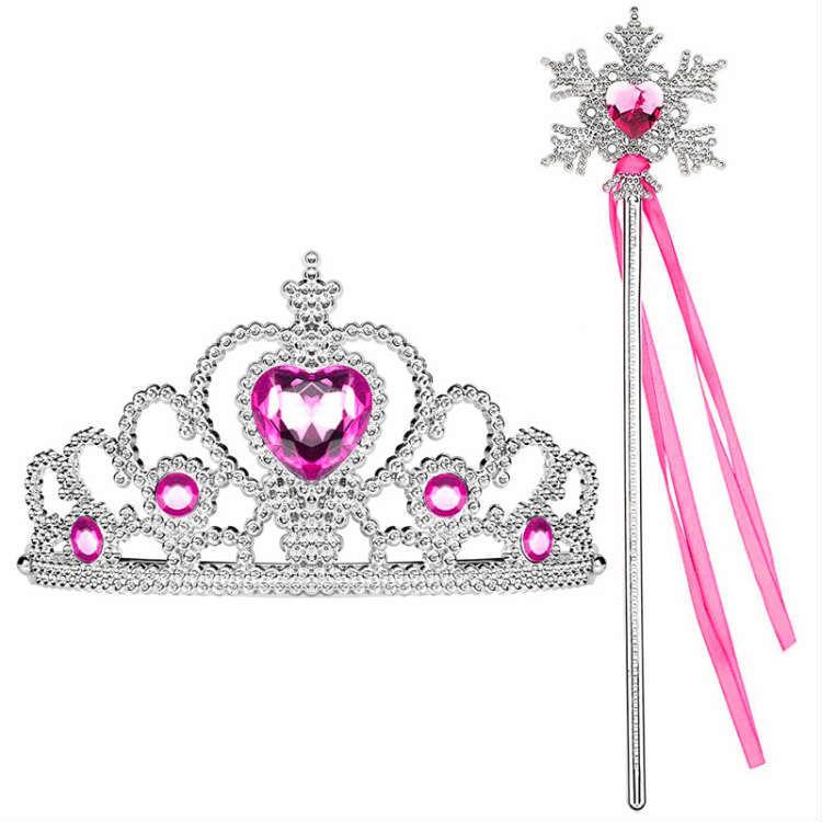 ティアラ スティック セット 王冠 キッズ 女の子 アナと雪の女王 エルサ ハロウィン プリンセス 子供 ドレス 用 誕生日 クリスマス プレゼント おもちゃ - 画像 (2)