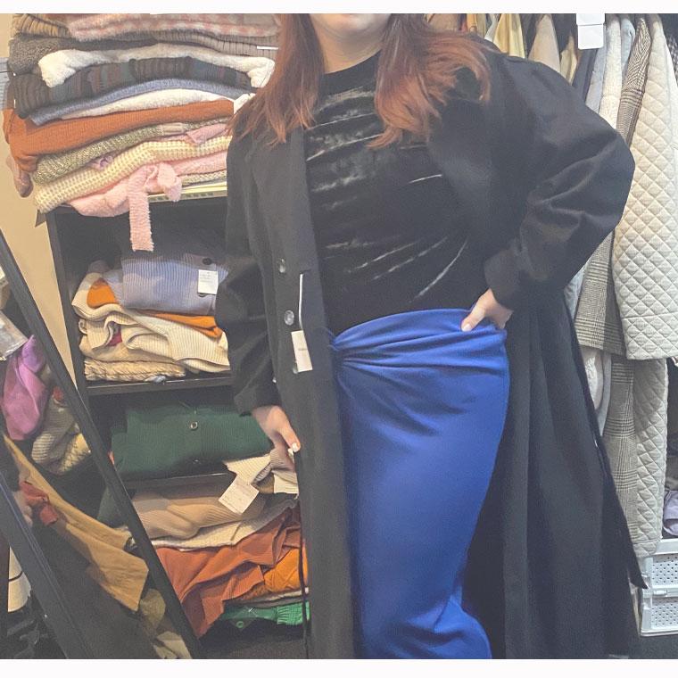 A HAPPY MARILYN 大きいサイズ レディース トップス ラファモプロデュース なまちゃん 首が苦しくない カットベロア ボトルネック プルオーバー lafarfa オリジナル - 画像 (5)