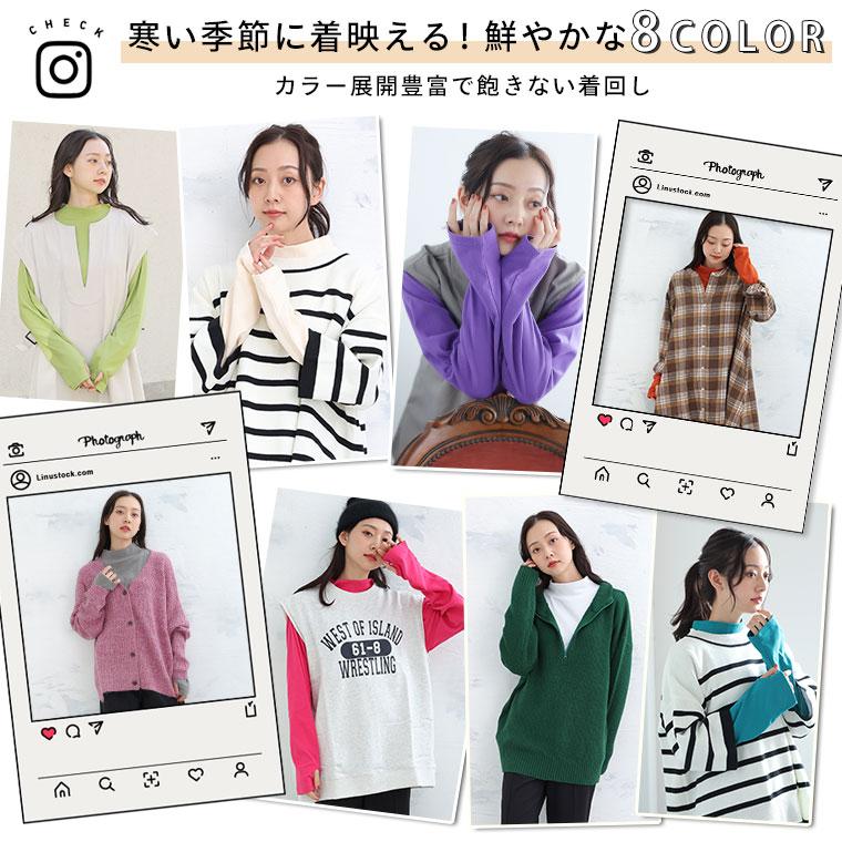 A HAPPY MARILYN 大きいサイズ レディース トップス もち心地 モックネック インナー フィンガーホール付き カットソー オリジナル プルオーバー LL 3L 4L 5L 6L 冬 - 画像 (5)