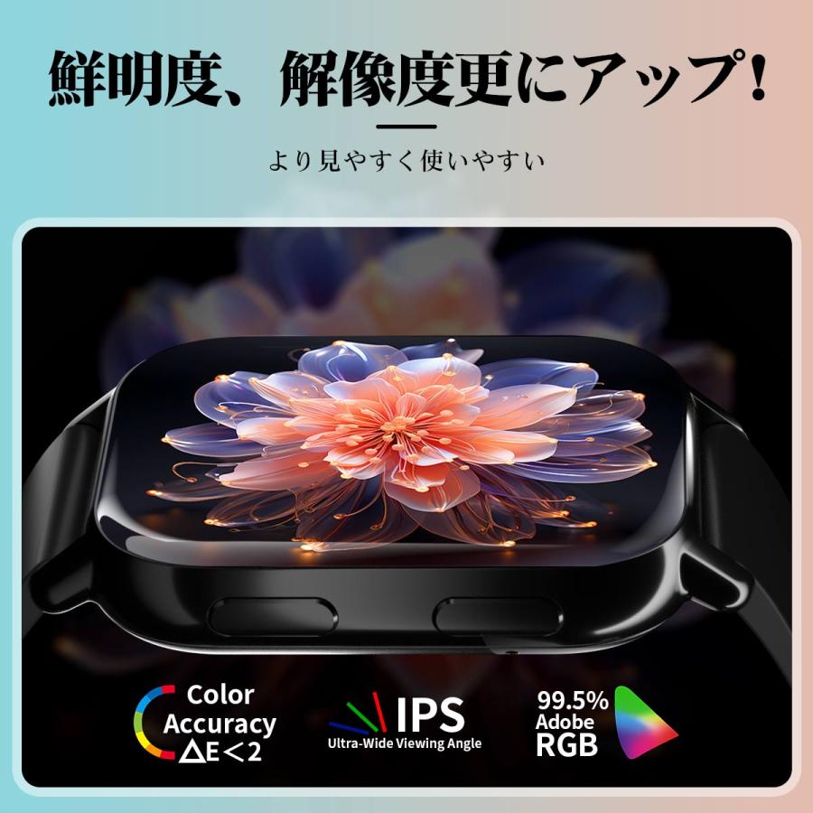 WAPIK スマートウォッチ レディースメンズ 日本製 センサー Bluetooth5.4通話機能 女性生理管理 iPhone対応 アンドロイド対応 多機能 SMS/Line通知 防水 - 画像 (4)