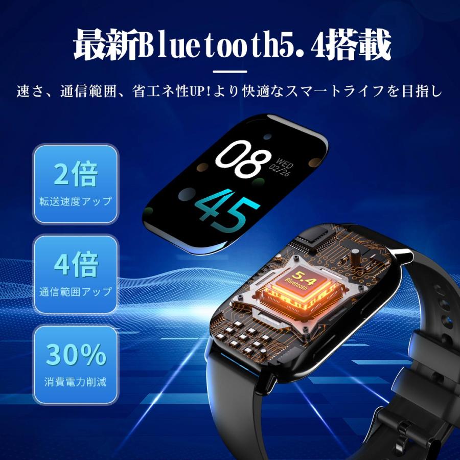 WAPIK スマートウォッチ レディースメンズ 日本製 センサー Bluetooth5.4通話機能 女性生理管理 iPhone対応 アンドロイド対応 多機能 SMS/Line通知 防水 - 画像 (5)