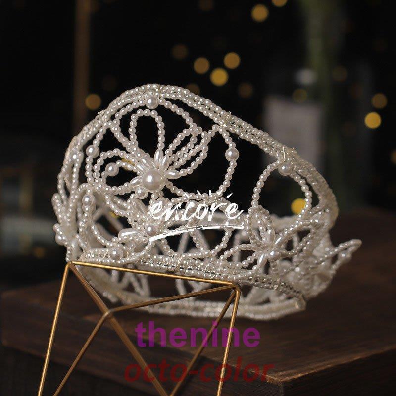 ウエディング ティアラ 髪飾り レディース ヘアアクセサリー おしゃれ 結婚式 花嫁 披露宴 成人式 パーティー 卒業式 撮影用 INS 発表会 演奏会 - 画像 (3)