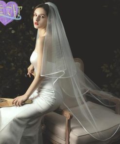 ウェディングベール ウエディングベール レディース ウェディング小物 ブライダル小物 2段 2層 ミドルベール ホワイト ブライダル 結婚式 シンプル