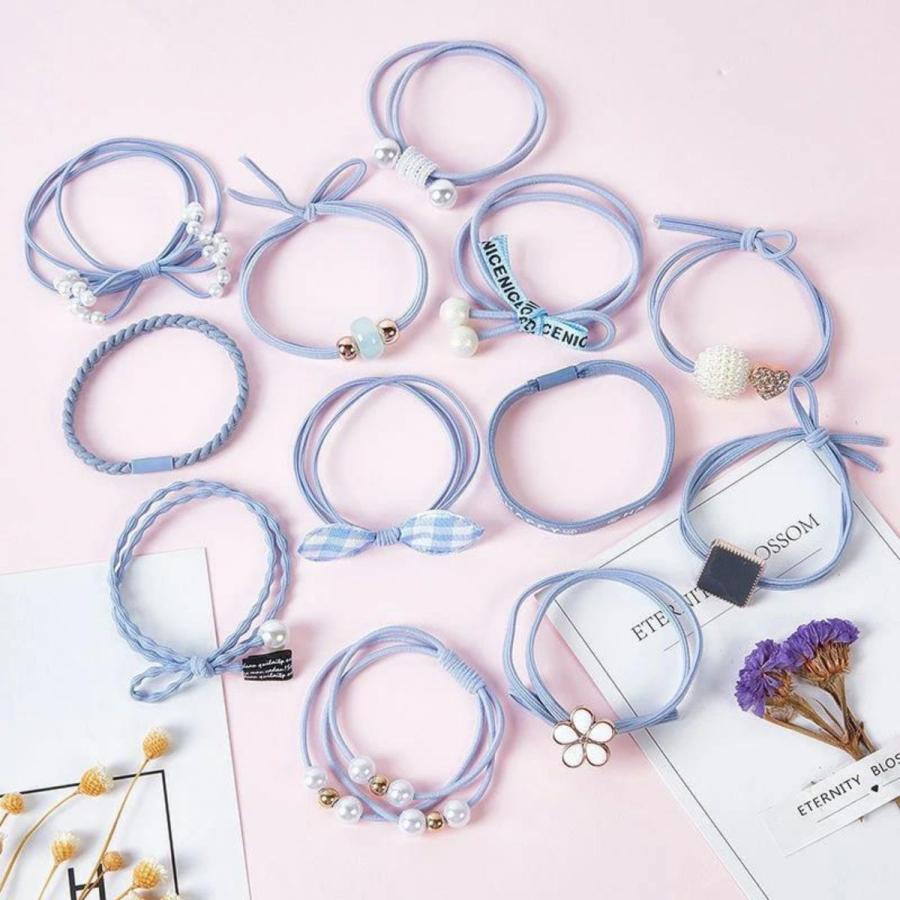 ヘアゴム ヘアアクセ おしゃれ 35点セット 跡がつかない 髪ゴム 簡単 30代 40代 50代 ヘアアクセサリー まとめ髪 福袋 子供 大人 - 画像 (7)